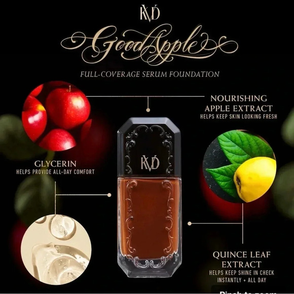 KVD Kat Von D Good Apple Full-Coverage Serum Foundation 098 Deep NIB - Picture 10 of 10